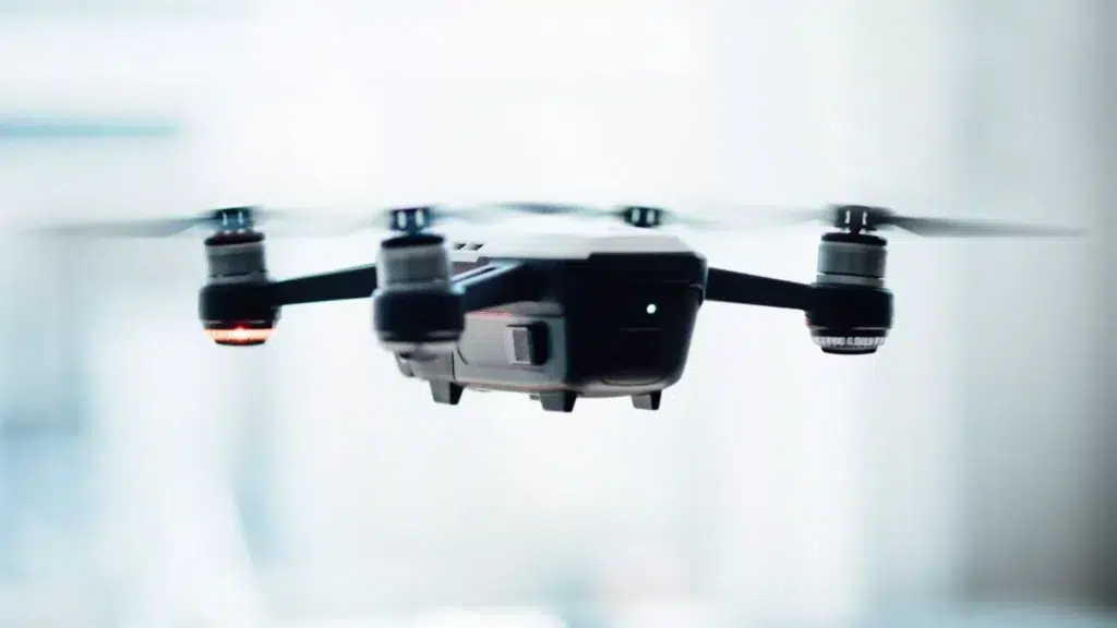 Drone with cover glass in the front