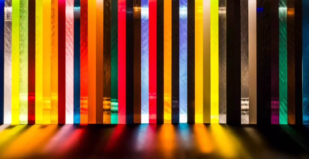 Polycarbonate light strips shining in multiple colors
